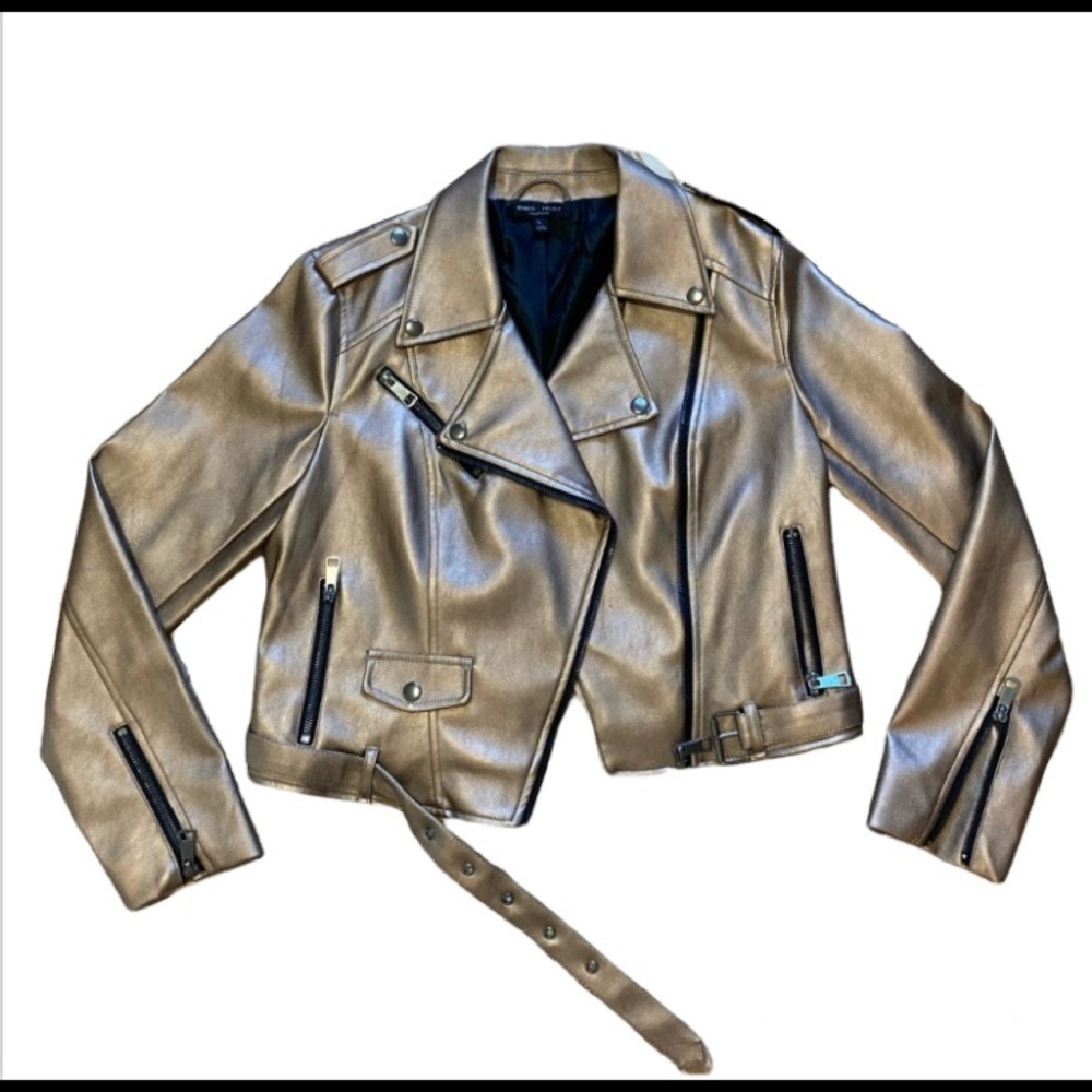 Romeo Juliet Couture Metallic Faux Leather Jacket